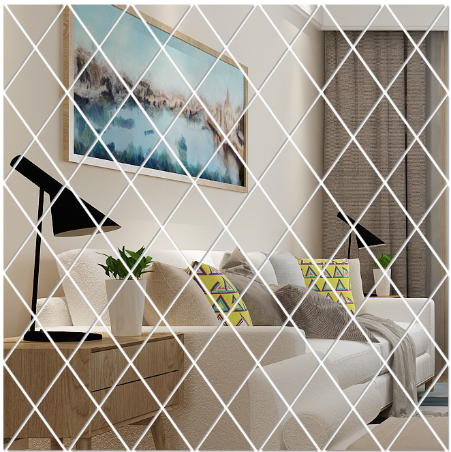 3D Adhesive Mirror Set with Acrylic Decorative Panels